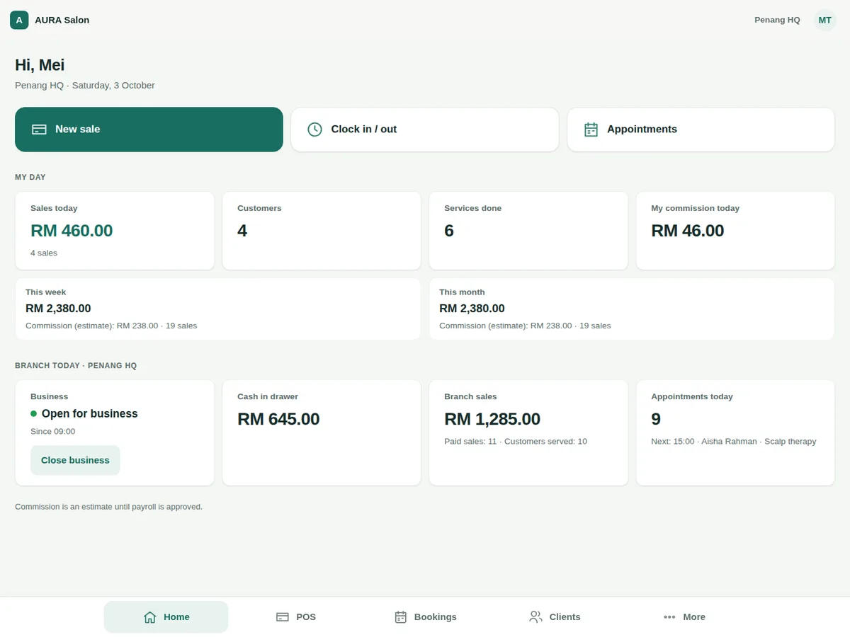 iPad & Android app, offline-safe POS