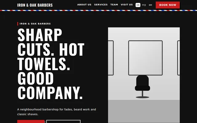 Website template “Iron & Oak”