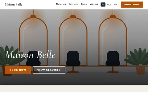 A salon website made with Senvia POS